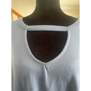 Terra & Sky Ruffled Short Sleeve Top 2X